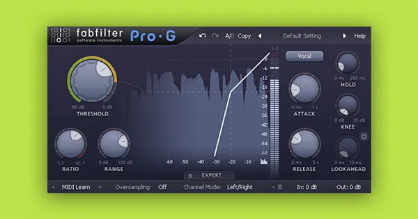An image of FabFilter's Pro-G gate plugin.