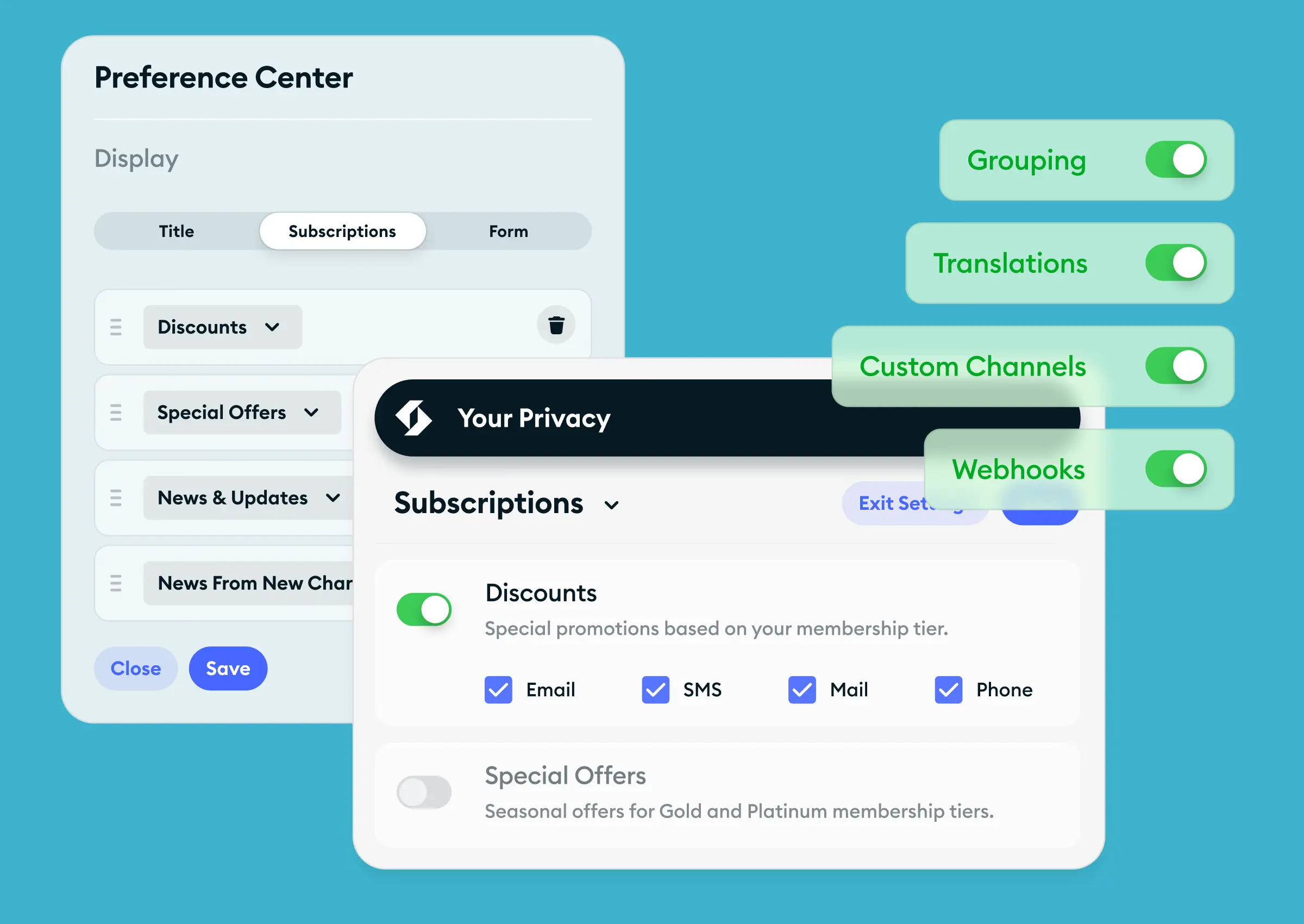 data permissions example on Ketch's privacy management software