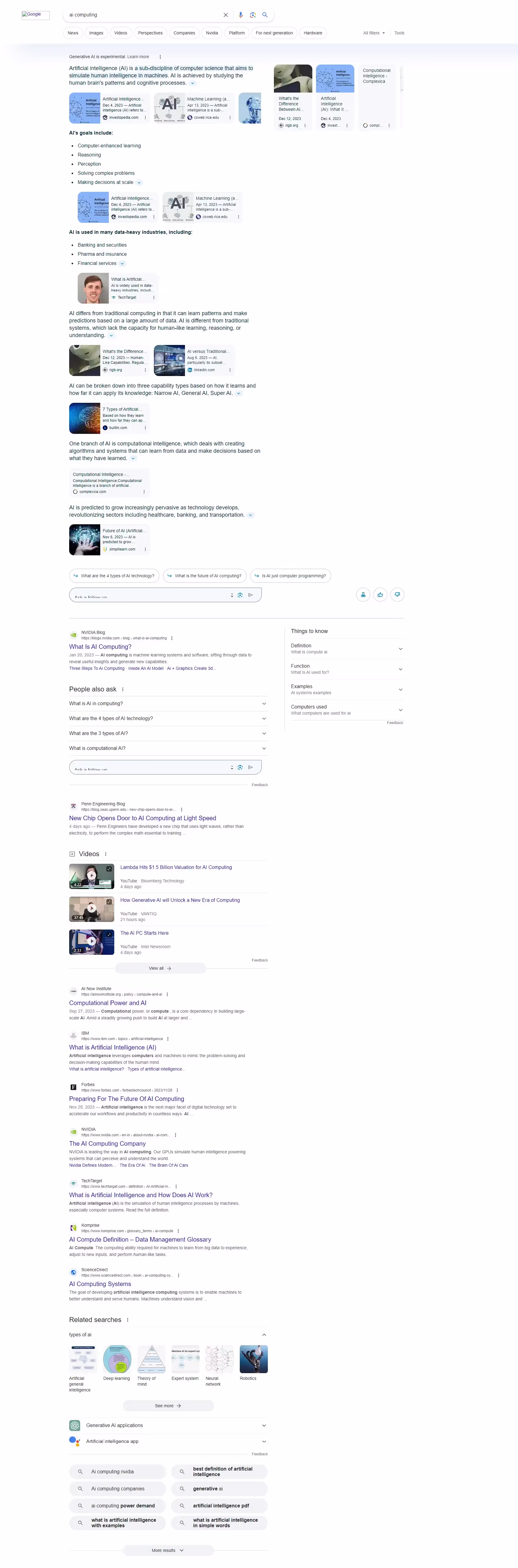 Google SERP for ai computing' - chrome, desktop