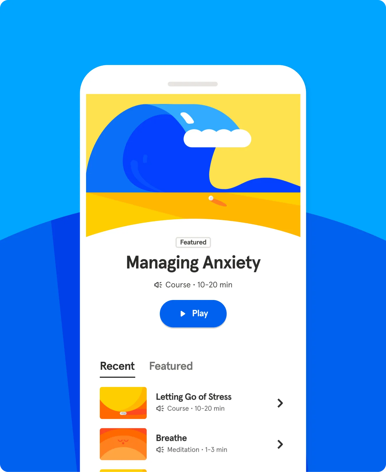a cell phone with the text managing anxiety on it